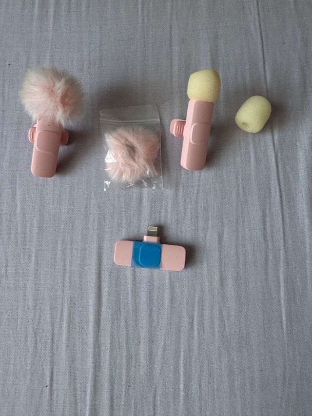 Micrófonos miniatura rosa - 2uds