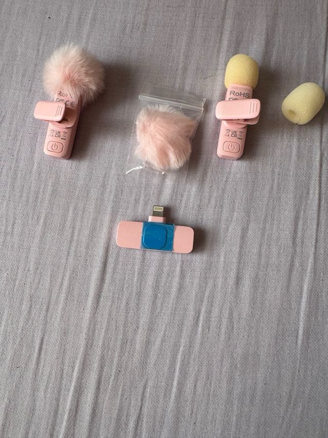Micrófonos miniatura rosa - 2uds