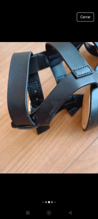 Sandalias negras tacón- Cangrejeras