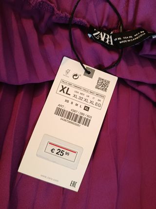 Zara: falda plisada buganvilla -XL-