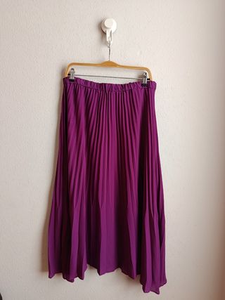 Zara: falda plisada buganvilla -XL-