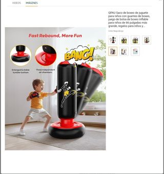 Saco boxeo inflable niños 66"