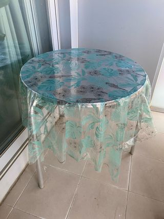 Mesa terraza aluminio plateado