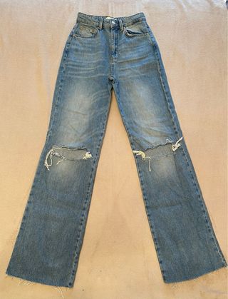 Jeans rectos tiro alto | Azul claro