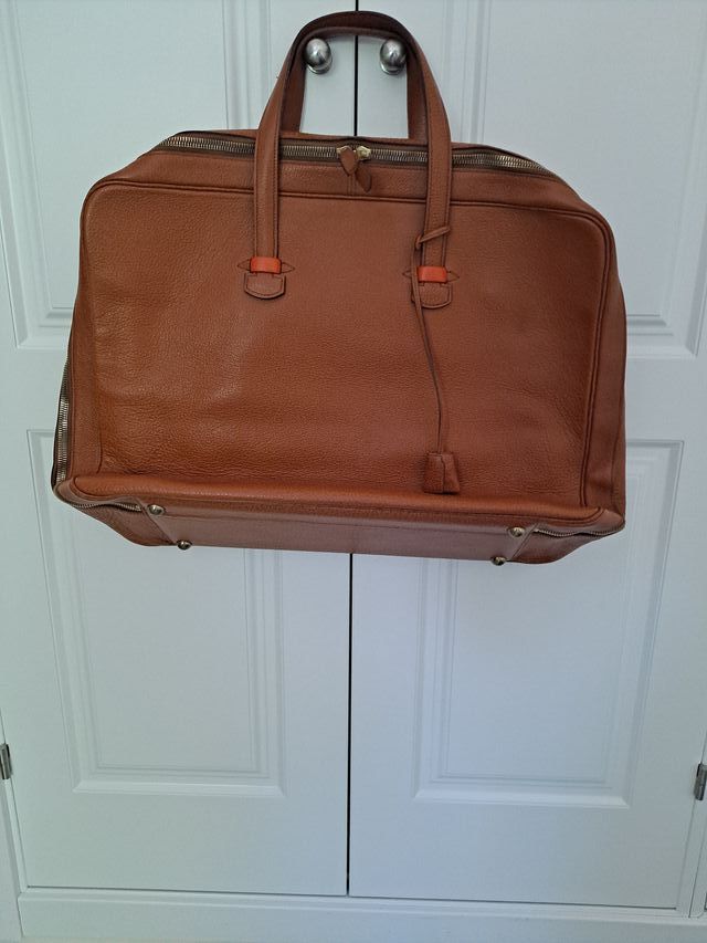 Bolsa Hermès viaje piel marrón