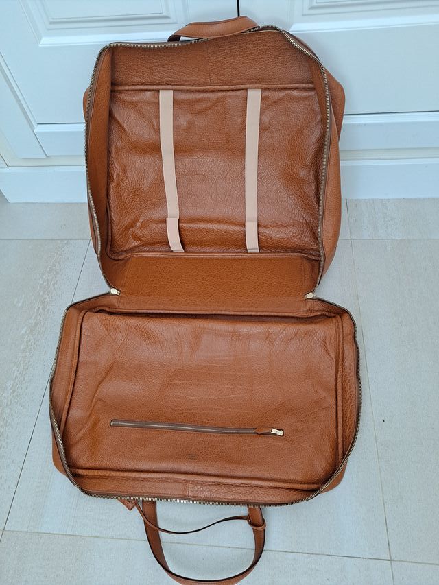 Bolsa Hermès viaje piel marrón