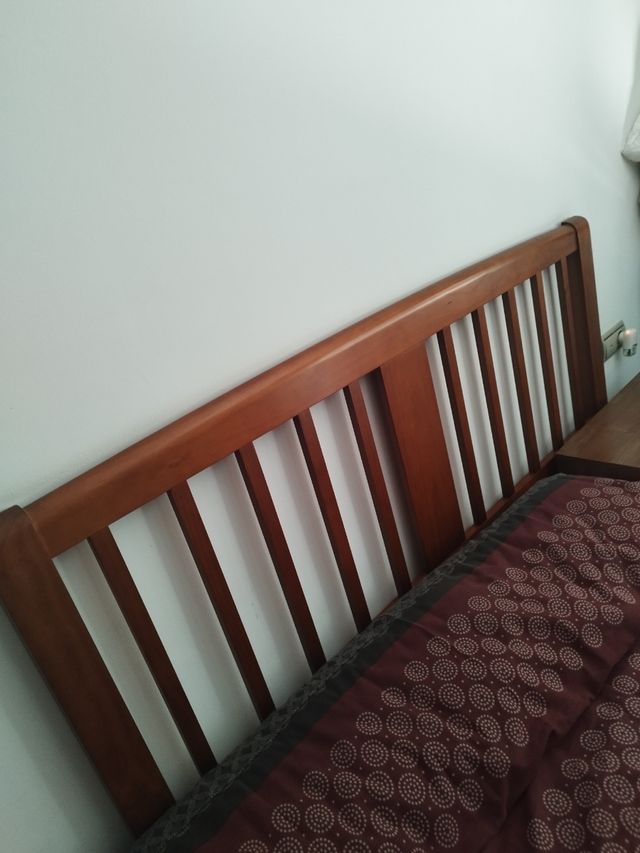 Cabecero cama madera marrón cama 150