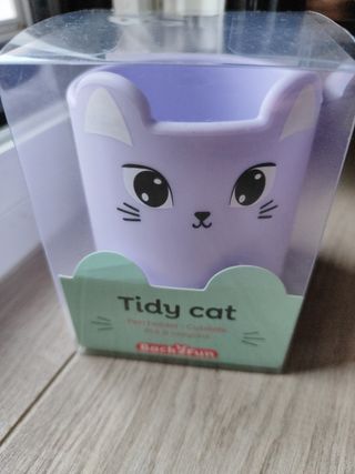 Tidy Cat - Cubilete Gato Silicona color lila claro