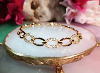 Pulsera eslabones chapada en oro 18K