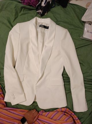 Americana Zara blanca talla S