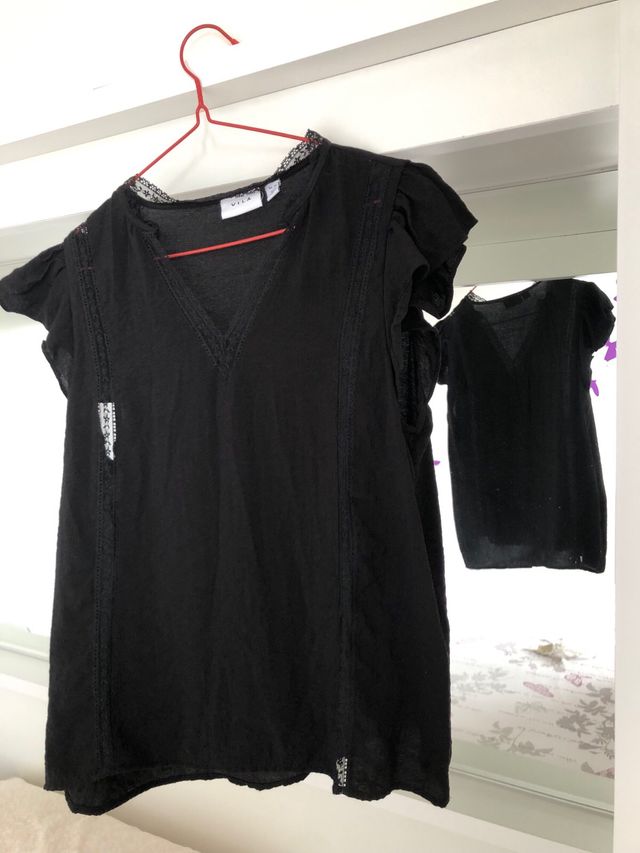 Blusa negra encaje - Talla s