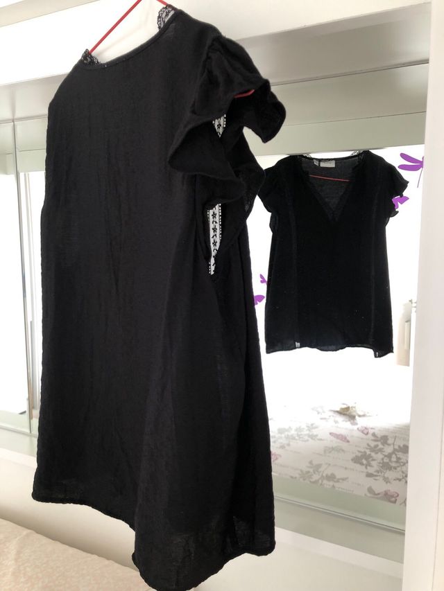 Blusa negra encaje - Talla s