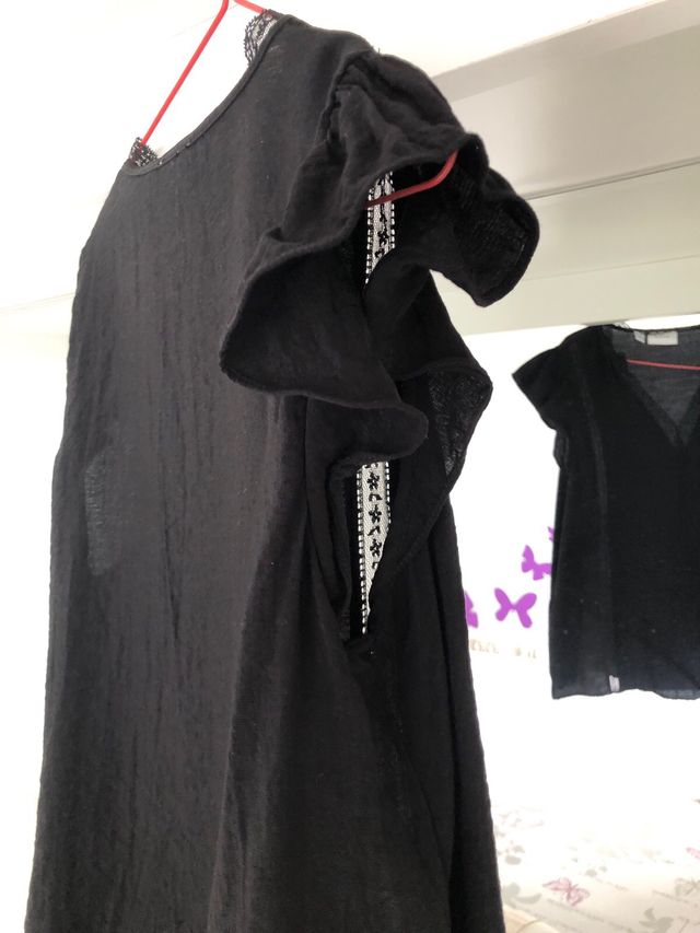 Blusa negra encaje - Talla s