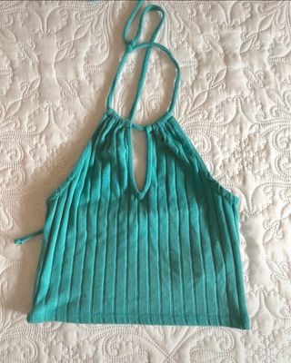 Top Halter Pull&Bear XS turquesa