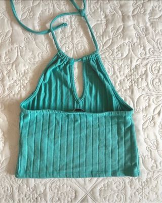 Top Halter Pull&Bear XS turquesa