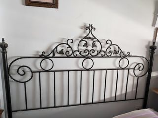 Cabecero cama 135cm metal negro