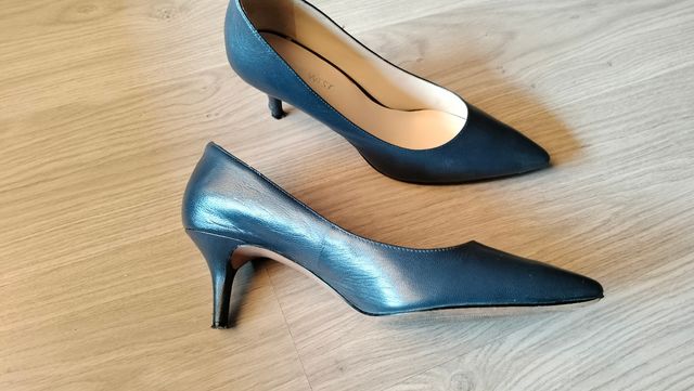 Salones Nine West Piel Auténtica Azul
