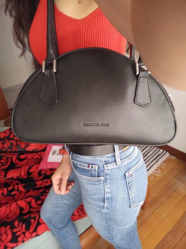 Bolso negro hombro - Piel