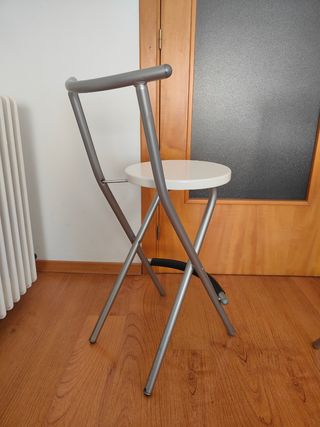 3 Taburetes plegables metal blanco