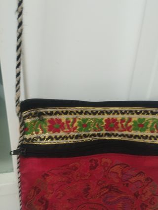 Bolso bandolera seda rojo