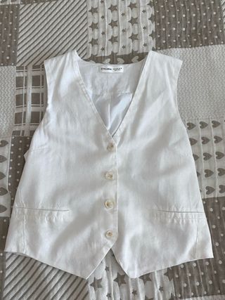 Chaleco blanco lino