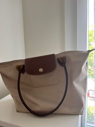Bolso Longchamp beige mediano