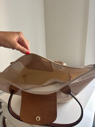 Bolso Longchamp beige mediano