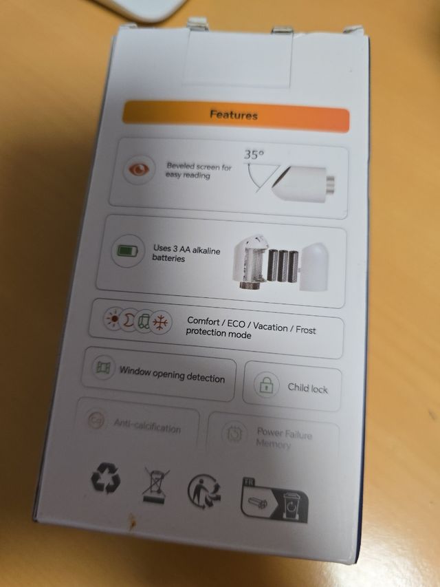 Válvula radiador termostática Beok TRV-705