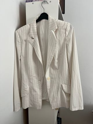 Blazer blanca rayas amitié