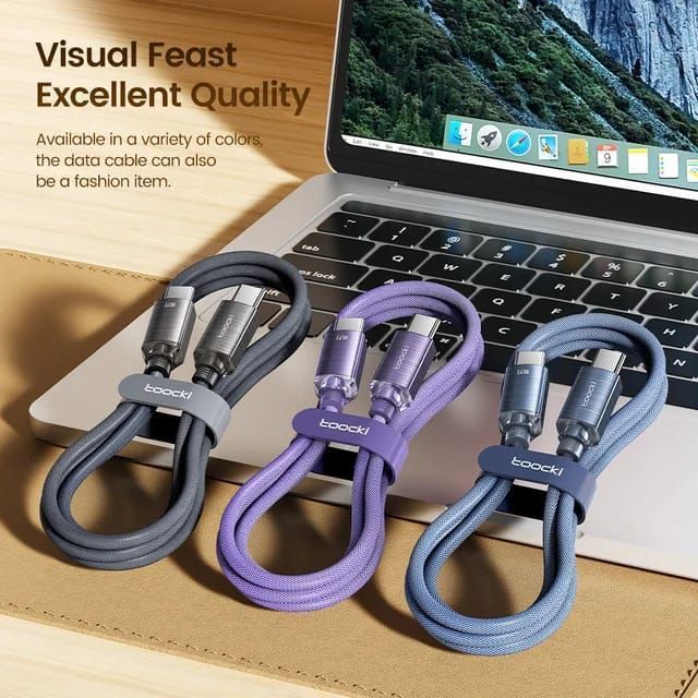 CABLE TIPO C-C TOOCKI 2m 60W  IPHONE 16/15 / IPAD