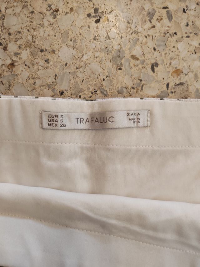 Minifalda Zara S - Plata/Blanco y rojo