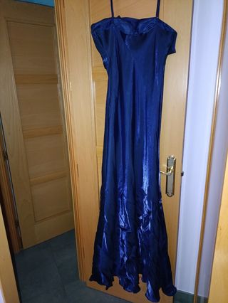 Vestido fiesta azul largo
