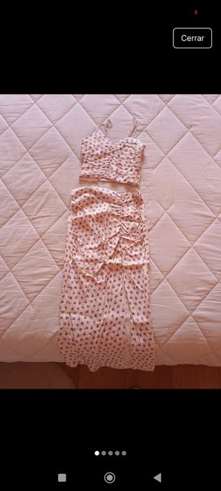 Conjunto Zara - Flores blancas