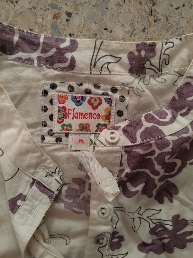 Camisa Flamenco M - Beige/Morado