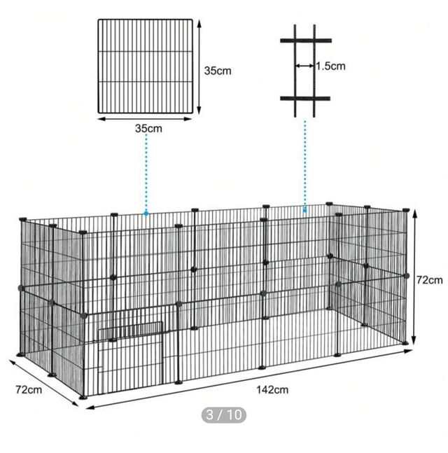 Jaula para mascotas - Negra - Metal