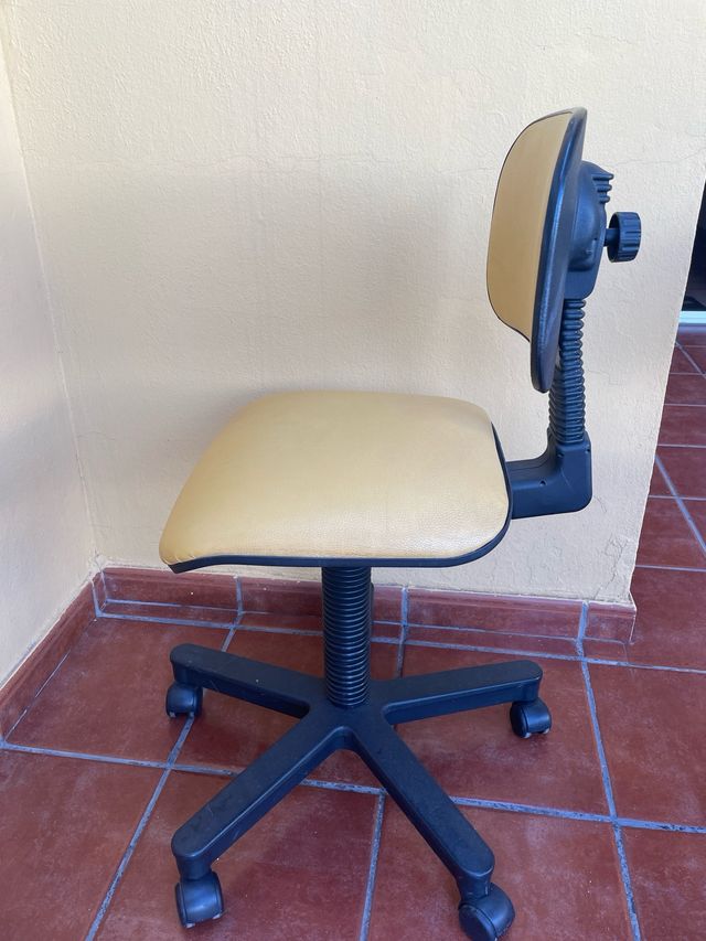 Silla oficina giratoria beige-amarillo