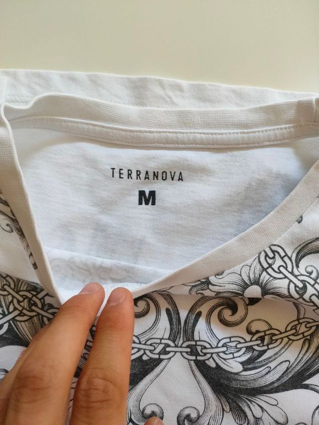 Maglietta Terranova bianca stampa floreale