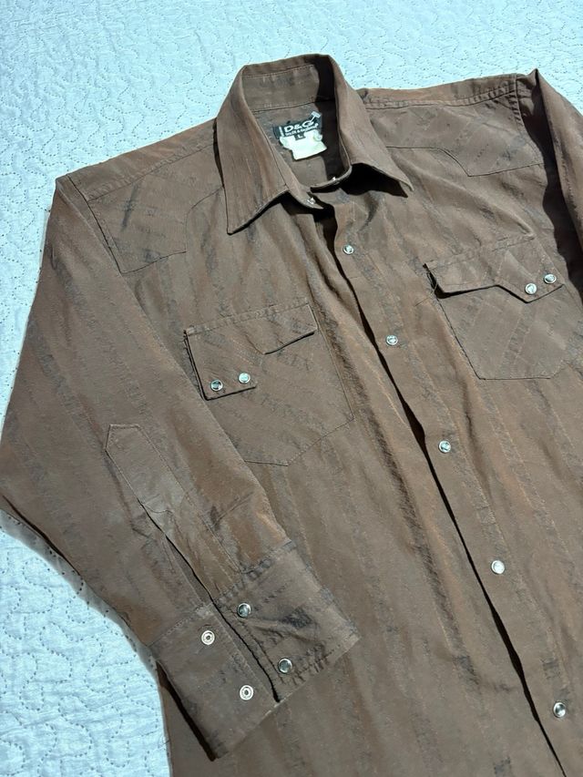 Camicia D&G marrone L dolce e gabbana bottoni clip