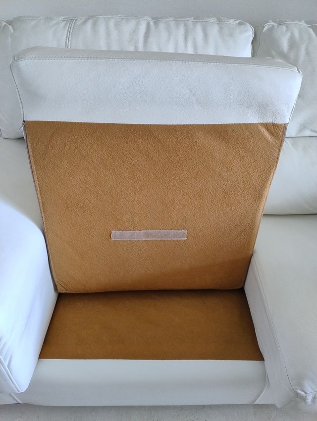 Juego de Sofás de 2+3 plazas,100% piel (Blanco).