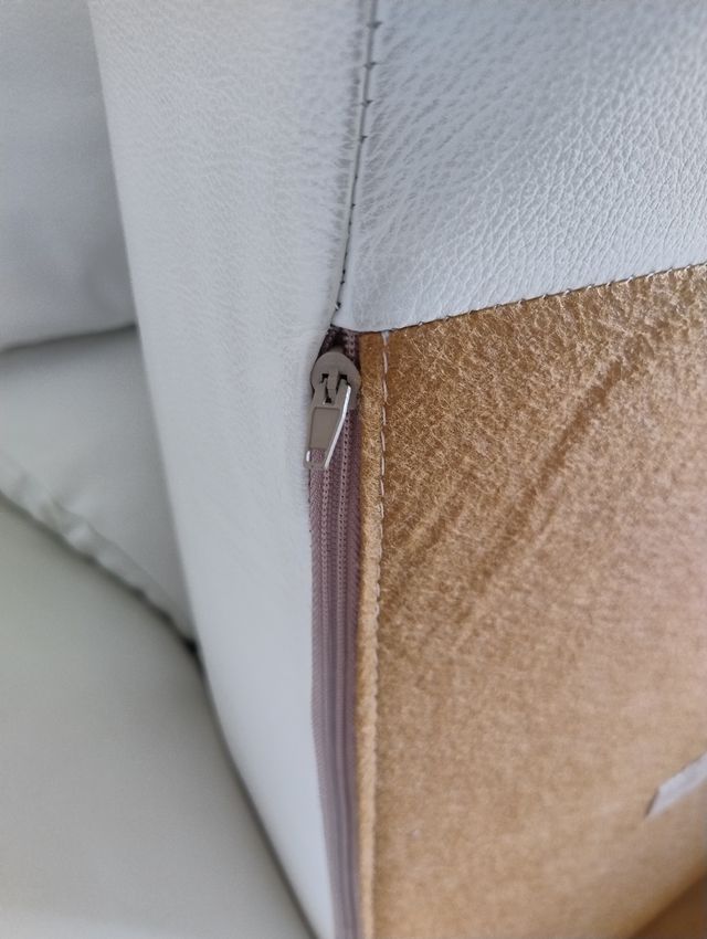 Juego de Sofás de 2+3 plazas,100% piel (Blanco).