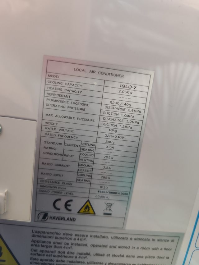 Aire acondicionado portátil Haverland .