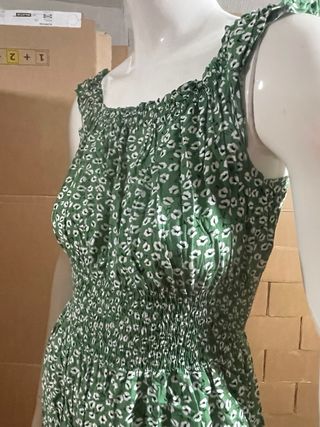 Mono largo verde estampado
