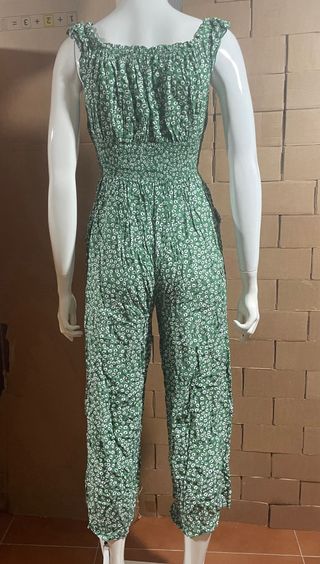 Mono largo verde estampado
