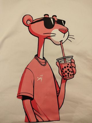 Camiseta corta blanca - Pink Panther
