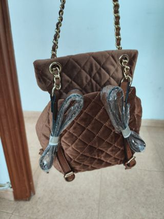 Mochila bandolera marrón