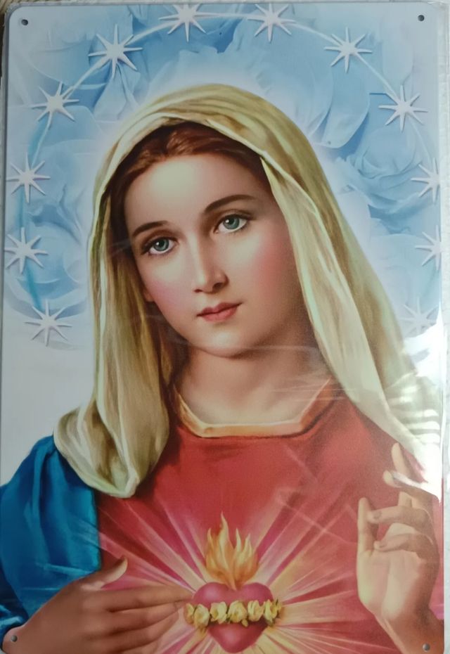 Cartel metálico Virgen María
