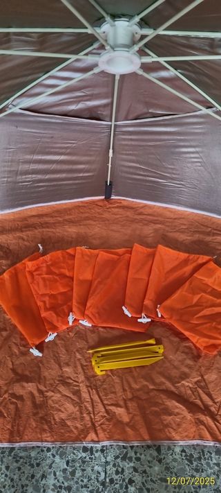 Sombrilla playa wiko - Verde Oliva/Naranja