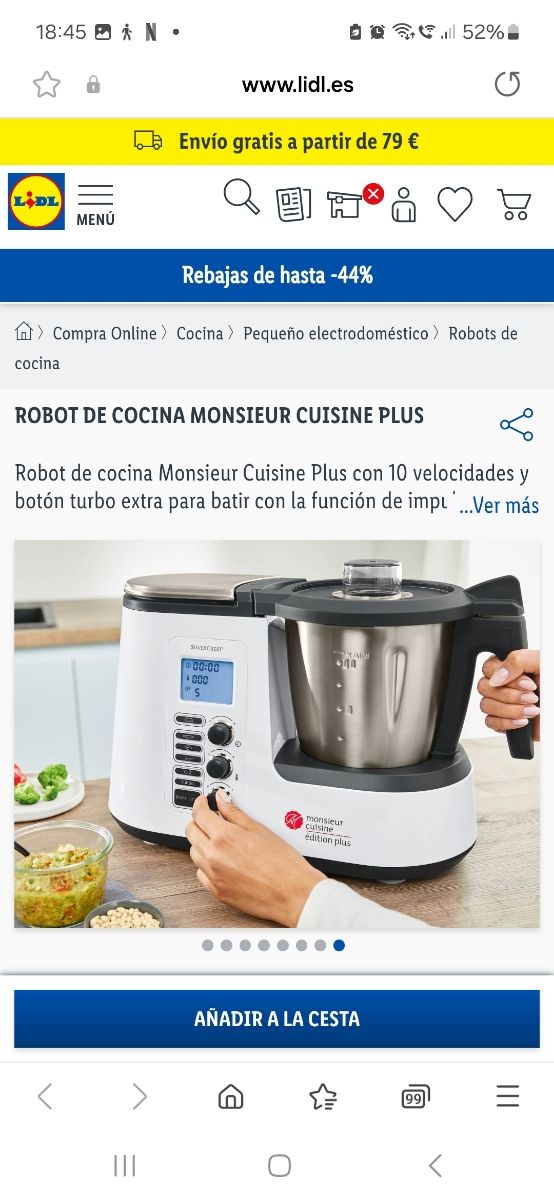 Robot Cocina Monsieur Cuisine Plus diciembre 2019.