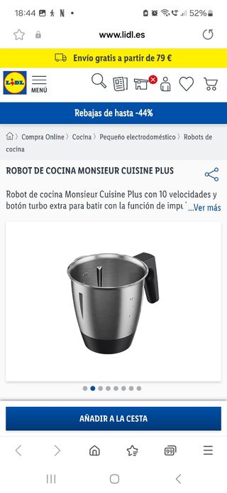 Robot Cocina Monsieur Cuisine Plus diciembre 2019.