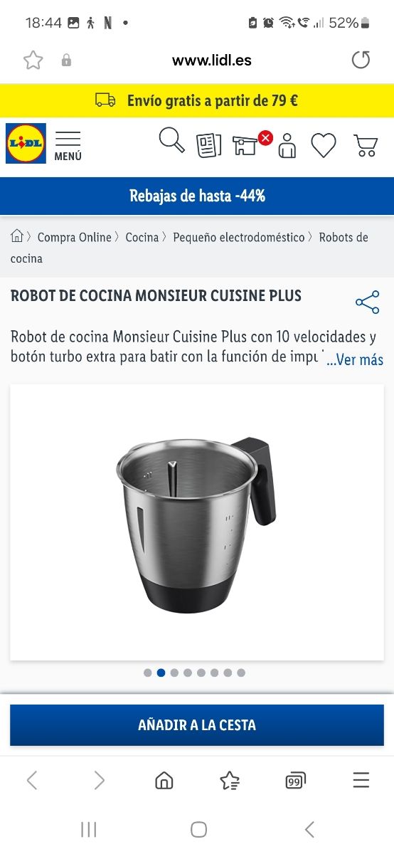 Robot Cocina Monsieur Cuisine Plus diciembre 2019.